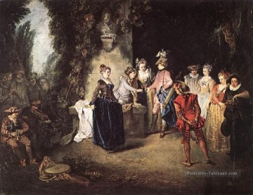  rococo Peintre - La comédie française Jean Antoine Watteau classique rococo